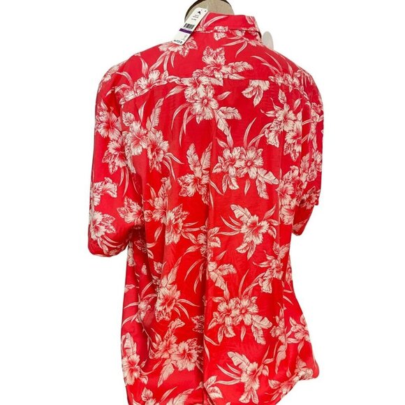 Tommy Bahama Men's Red Stamped Floral Hawaiian Shirt XXL NWT  $125 - Picture 3 of 5